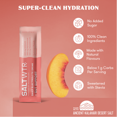 SaltWTR Daily Electrolytes - Summer Peach | Gut Support - Month Supply
