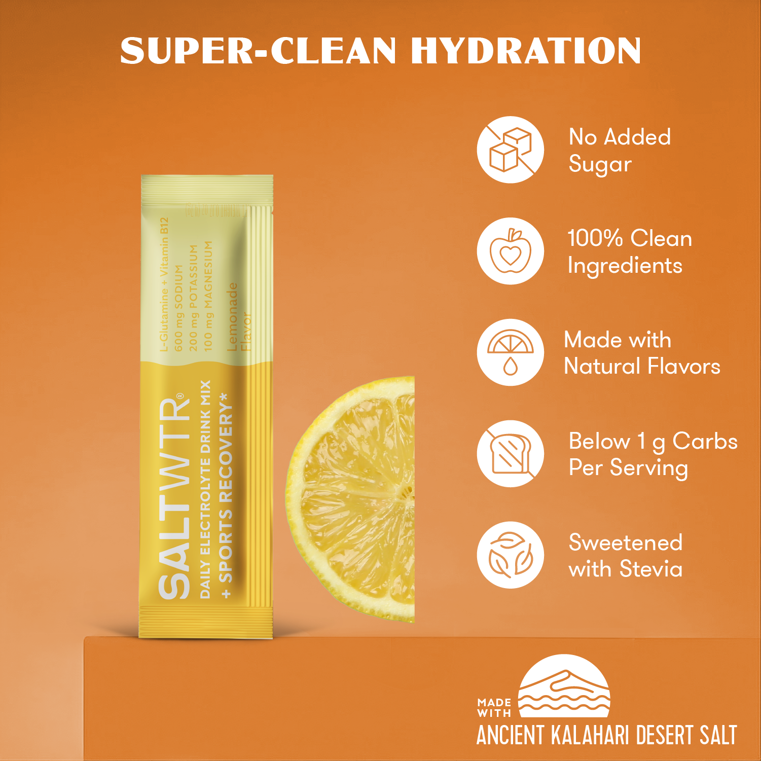 SaltWTR Daily Electrolytes - Lemonade | Sports Recovery - Month Supply