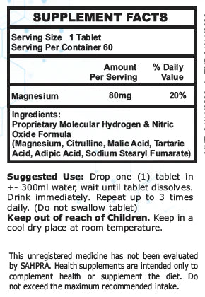 Hydro Shot Tablets | Medical H2 + Nitric Oxide